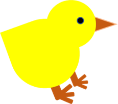 cartoon of yellow puffball chick